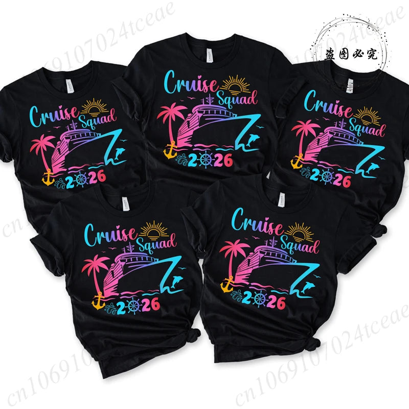 Women’s Cruise Squad 2026 Graphic T-Shirt – Casual Vacation Short Sleeve Tee
