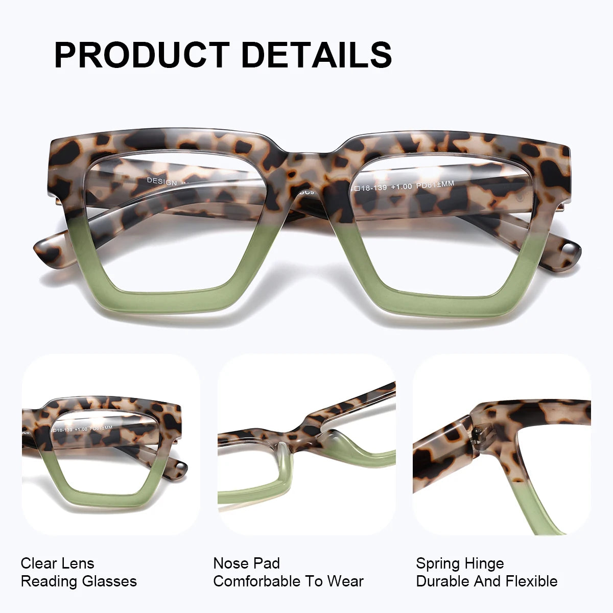 CATMONROE Large Frame Reading Glasses