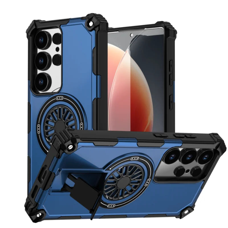 Armor 2-in-1 Shockproof Magnetic Adhesive Protective Case for Samsung