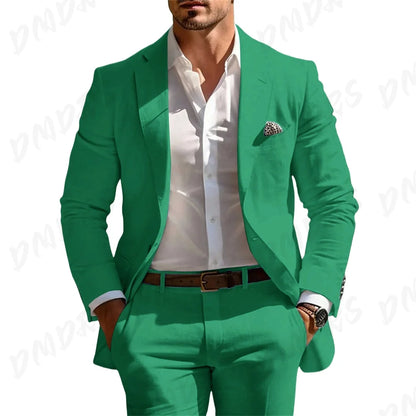 Men’s Formal Slim-Fit Suit Set – Premium Single-Breasted Wedding & Business Tuxedo
