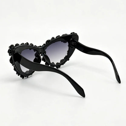 Gothic 3D Rose Cat Eye Sunglasses