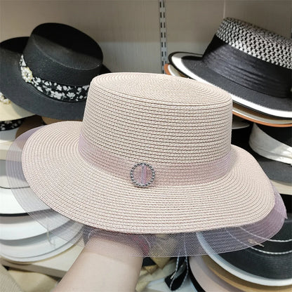Woolen Rhinestone Solid Color Basin Hat