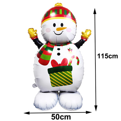 Large Santa Claus Foil Balloons & Christmas Tree Gift Box Decor
