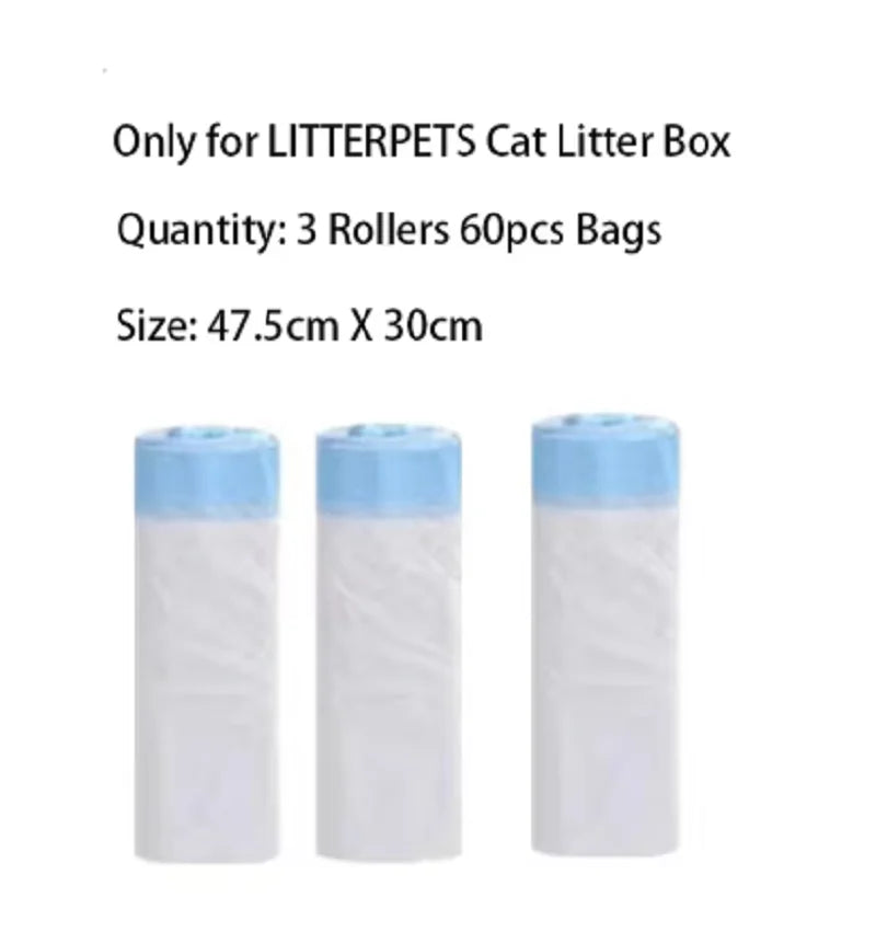 Automatic Cat Litter Box Accessories - Replacement Bin Door, Threshold Guard, Filter Screen & Garbage Bags Set