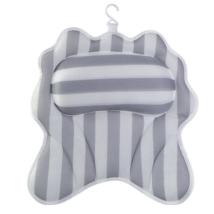4D 6 Non-Slip Suction Cups Contouring Ergonomic Design Bathtub Neck Pillow