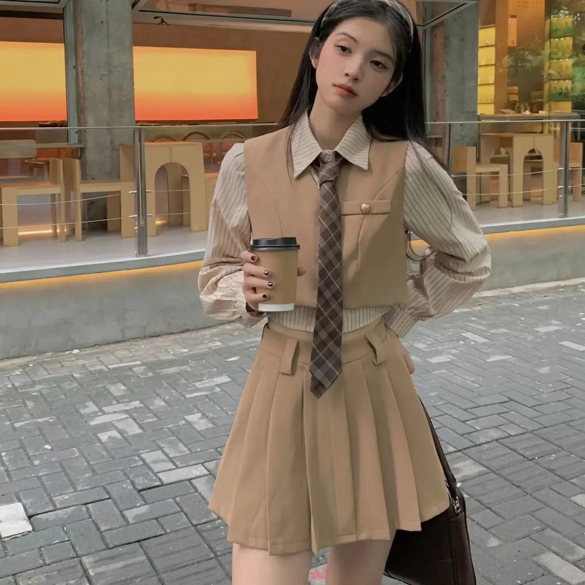 Women's Preppy Japanese JK Sailor Style School Uniform Set