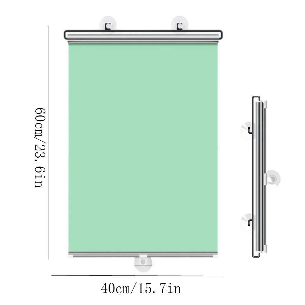 Retractable Full Blackout Cordless Roller Blinds - No-Drill Window Privacy Sunshade