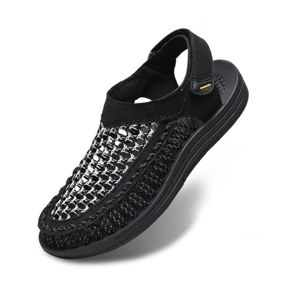 Men’s Hand-Woven Gladiator Sandals – Non-Slip Casual Outdoor Waders & Beach Platform Sandals