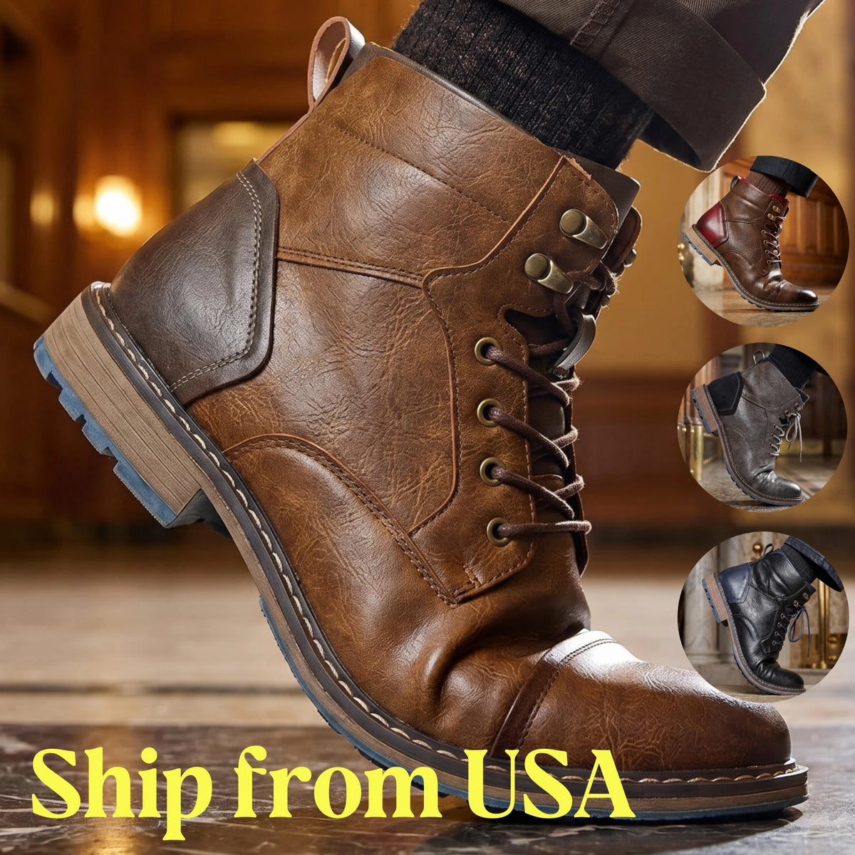 Men’s Retro Leather Ankle Chelsea Boots