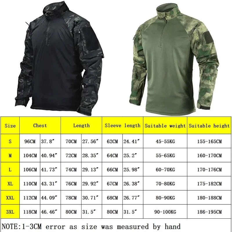 Men's Tactical Multicam Field Combat Long-Sleeve Shirt