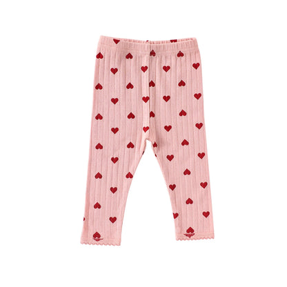 Heart Print Baby Girl 100% Cotton Long Sleeve Romper