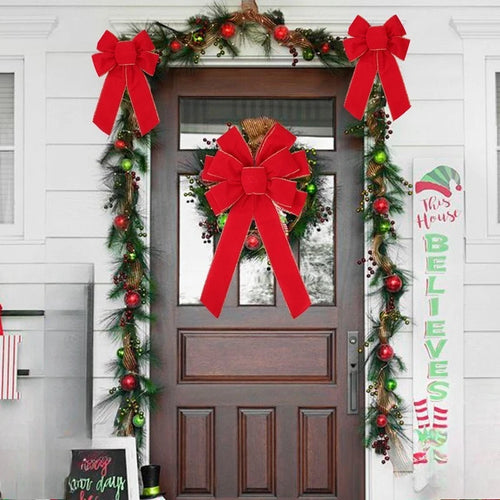 Large Red Outdoor Christmas Bow