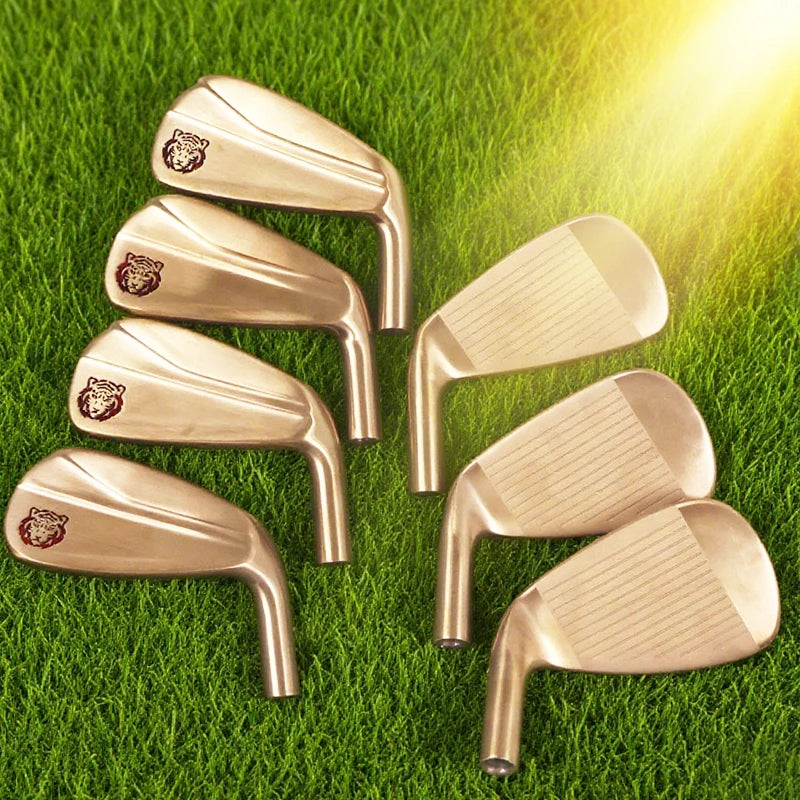 Rose Gold Golf Iron Head and Headcover 4-9P No Shafts