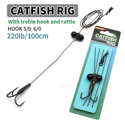 Heavy-Duty Catfish Rattle Rig with Double Hooks