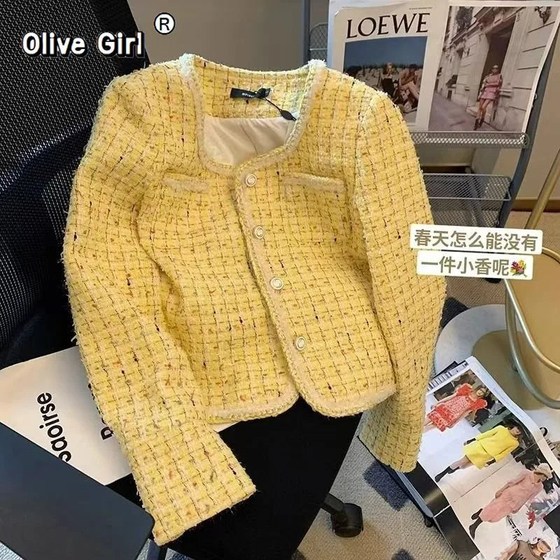 Women's Elegant Sequined Single-Breasted Crop Jacket Coat