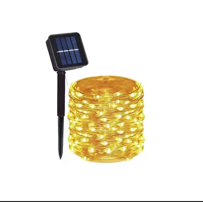 Outdoor Solar LED String Lights - Waterproof Copper Wire Garland
