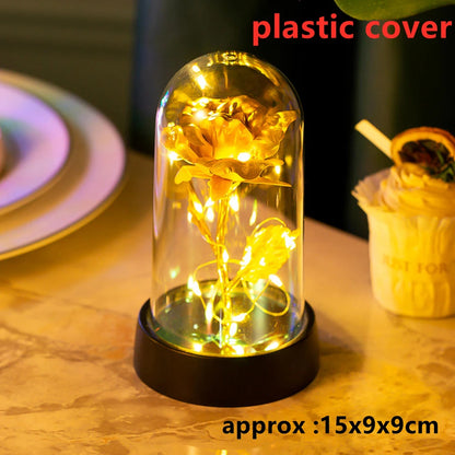 LED Galaxy Three Rose Artificial Flowers Gift without Battery