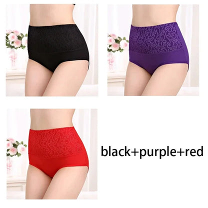High-Waist Tummy Control Cotton Briefs 3-Pack