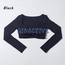QINACTIVE Crop Top Long Sleeve Shirt
