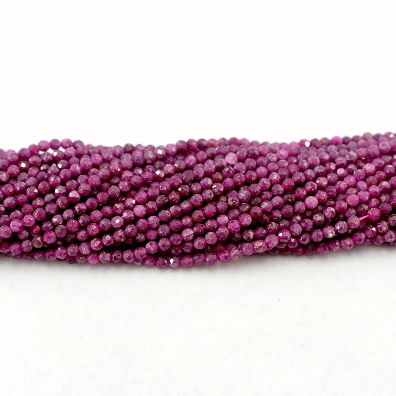 Natural Faceted Ruby Micro Seed Round Gemstone Beads