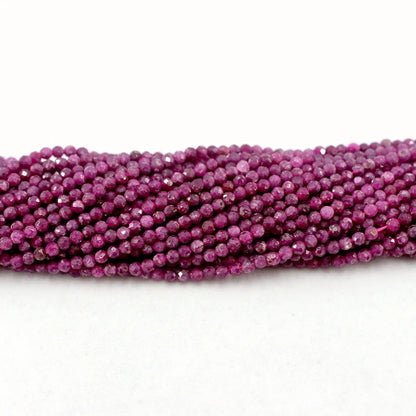 Natural Faceted Ruby Micro Seed Round Gemstone Beads