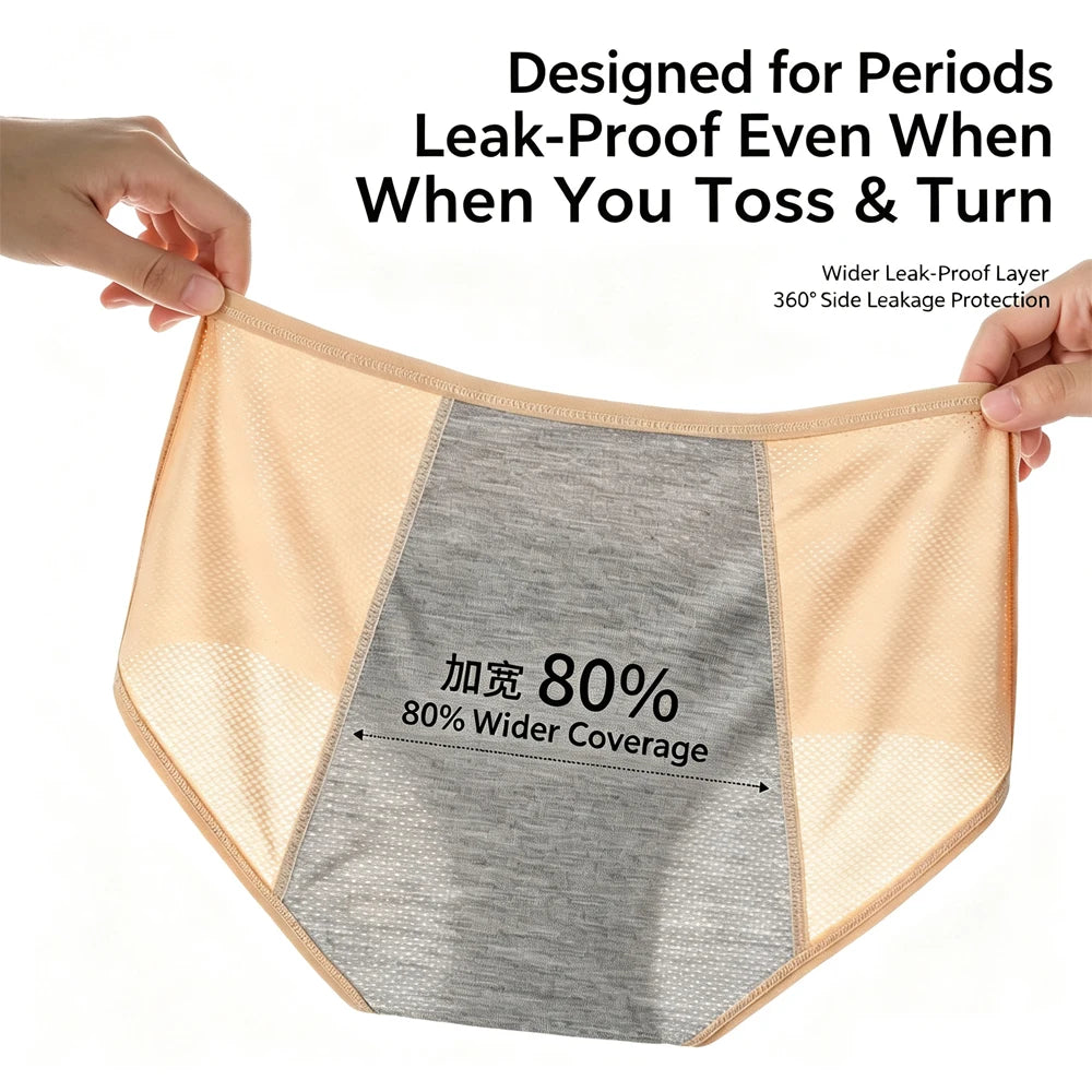 Women's Plus Size Period Underwear, Leak-Proof Menstrual & Postpartum Briefs (2, 3, or 5 Pack)