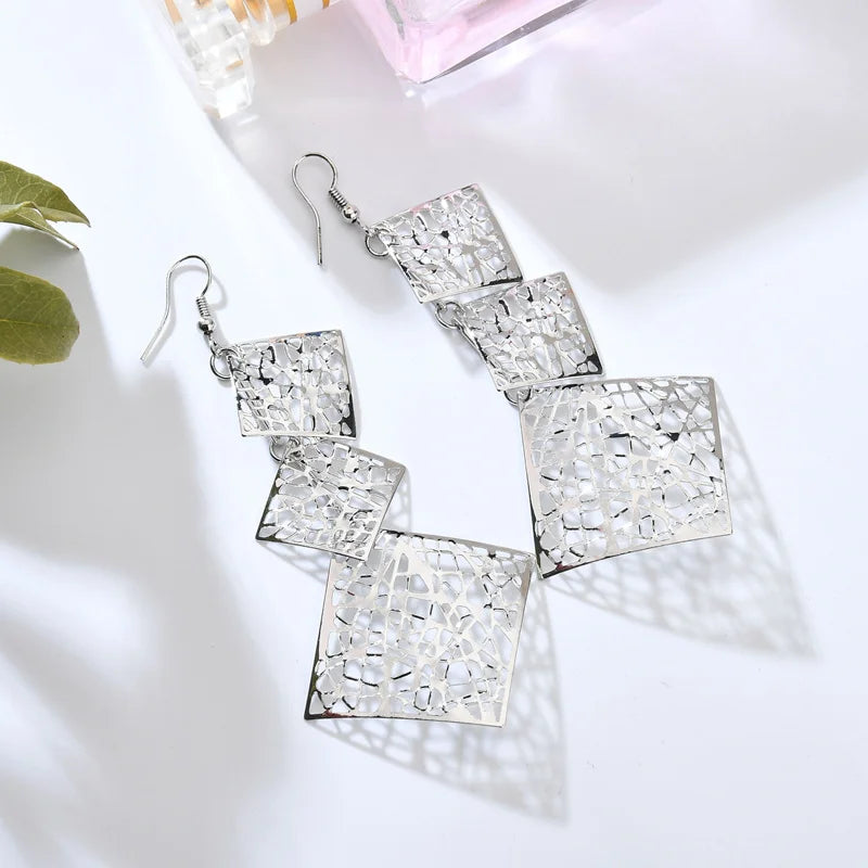Floating Long Hook Earrings