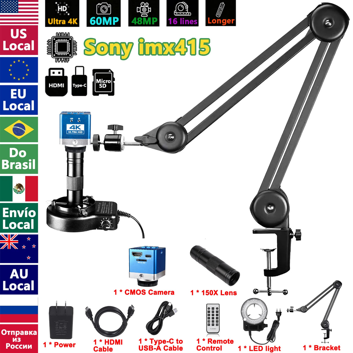 YIZHAN 4K Digital Microscope with Software and IMX678/IMX415 CMOS Sensor