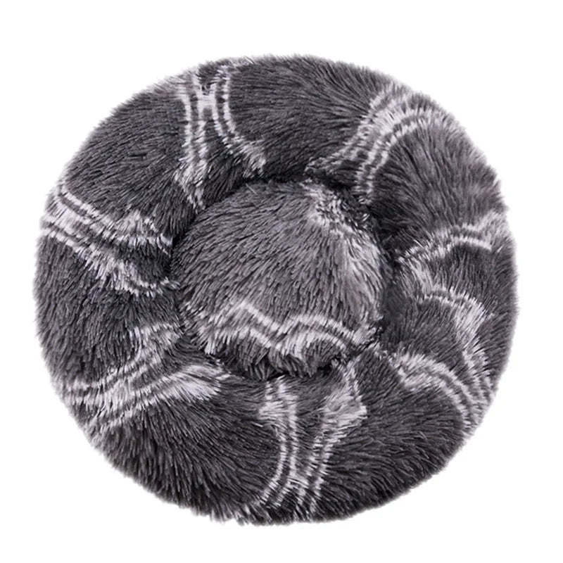 Round Warm Plush Washable Pet Bed