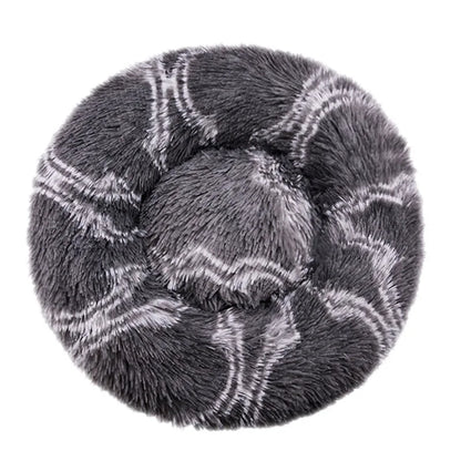 Round Warm Plush Washable Pet Bed