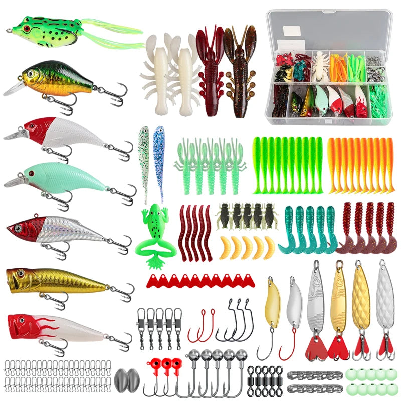 TAIYU Multi-Piece Fishing Lures & Tackle Kit with Soft & Hard Baits