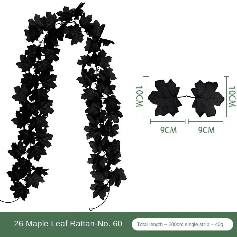 6.5ft Artificial Black Maple Leaf Vine Garland