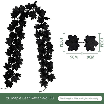 6.5ft Artificial Black Maple Leaf Vine Garland
