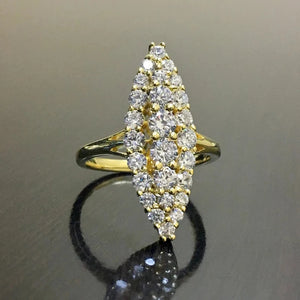 Huitan Hyperbole Marquise Shaped Full Paved Cubic Zirconia Trendy Ring