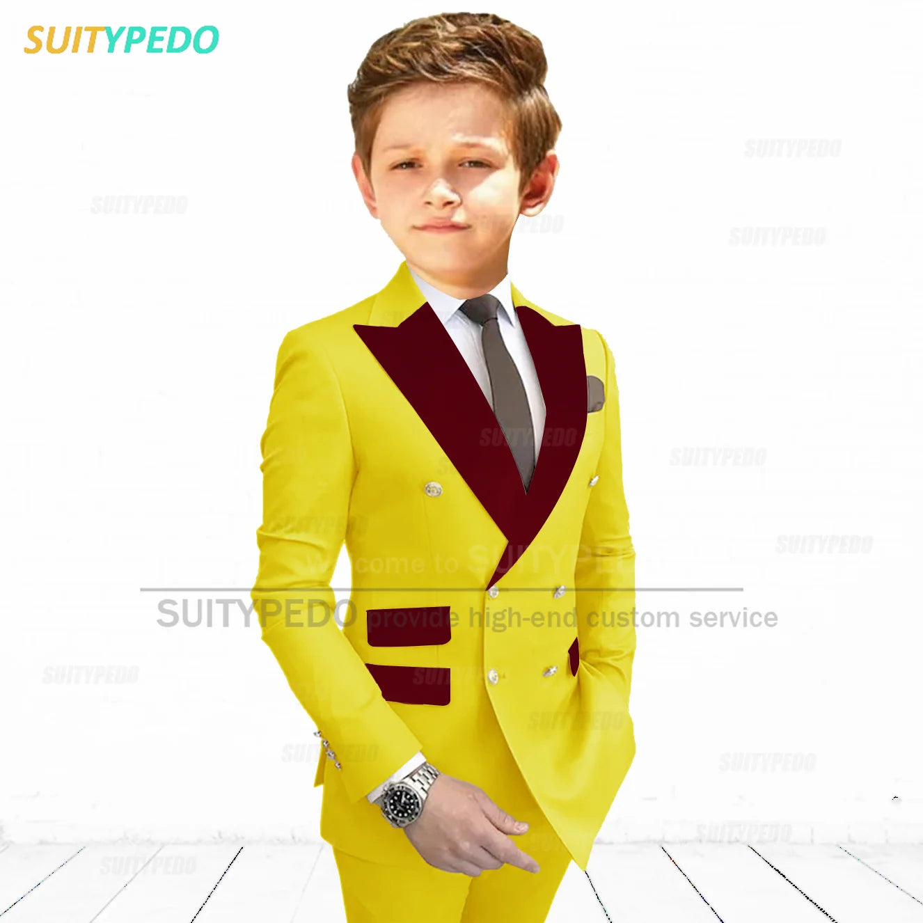 Slim Fit Peaked Lapel Formal Blazer and Pants Two Piece Suit