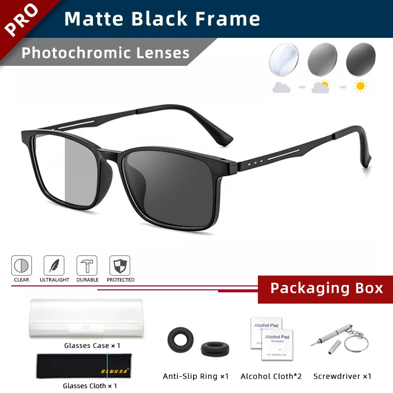 Ultra-Light Titanium Photochromic Multifocal Reading Glasses