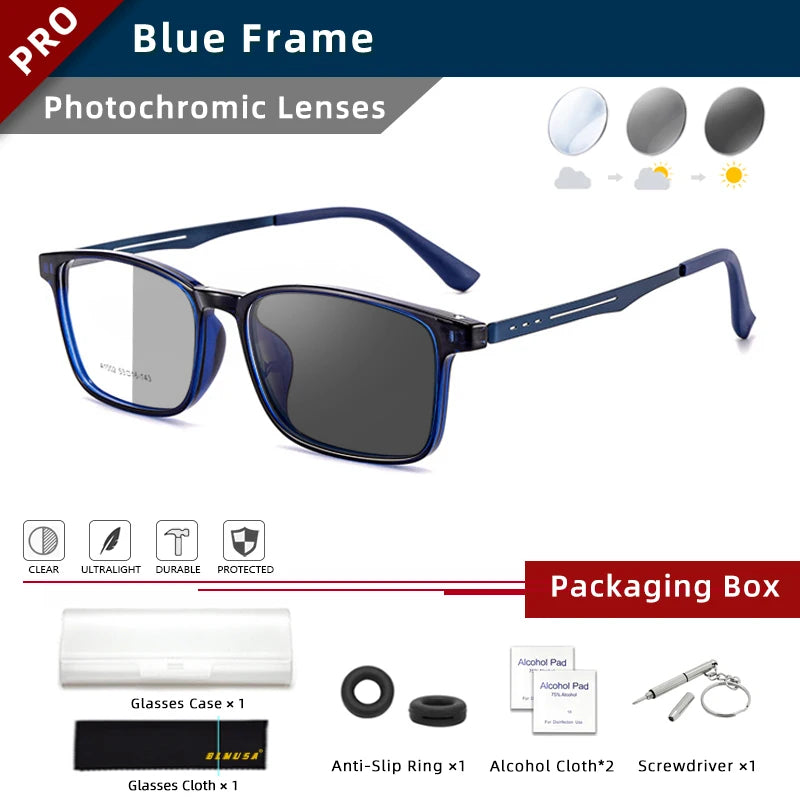 Ultra-Light Titanium Photochromic Multifocal Reading Glasses