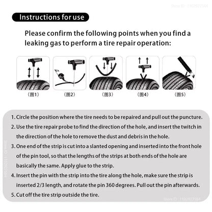 ZFOUEK Car Tire Repair Kit Puncture Plug Tools