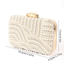 Elegant Fashionable Beaded Clutch Bag with Long Chain