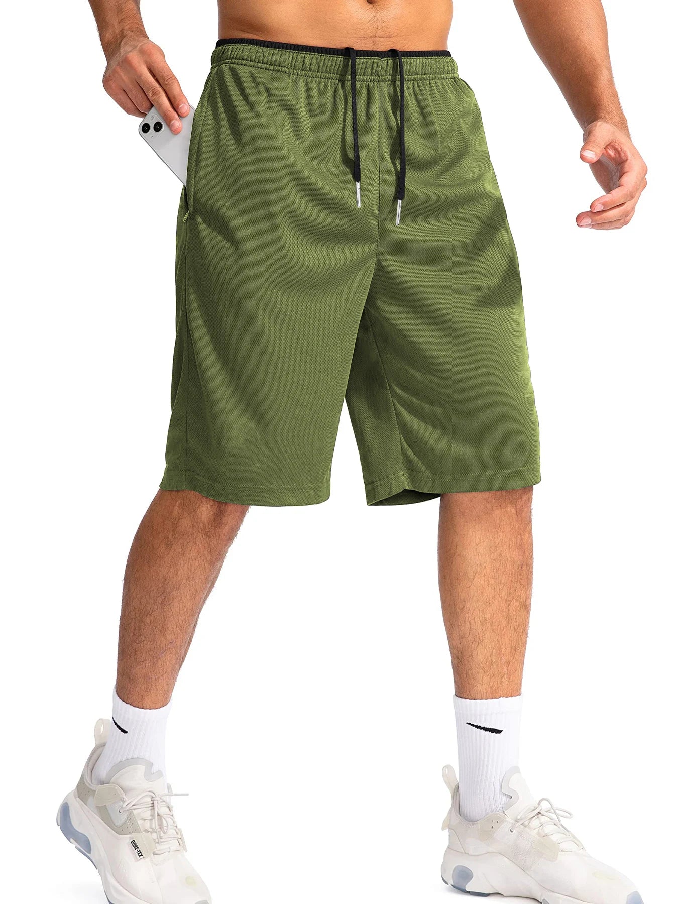 Men's Lightweight Quick-Dry Athletic Shorts with Drawstring