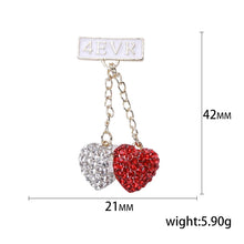 Valentine's Day Romantic Rhinestone Heart Brooches