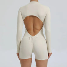 Seamless Zippered Long-Sleeved One-Piece Jumpsuit