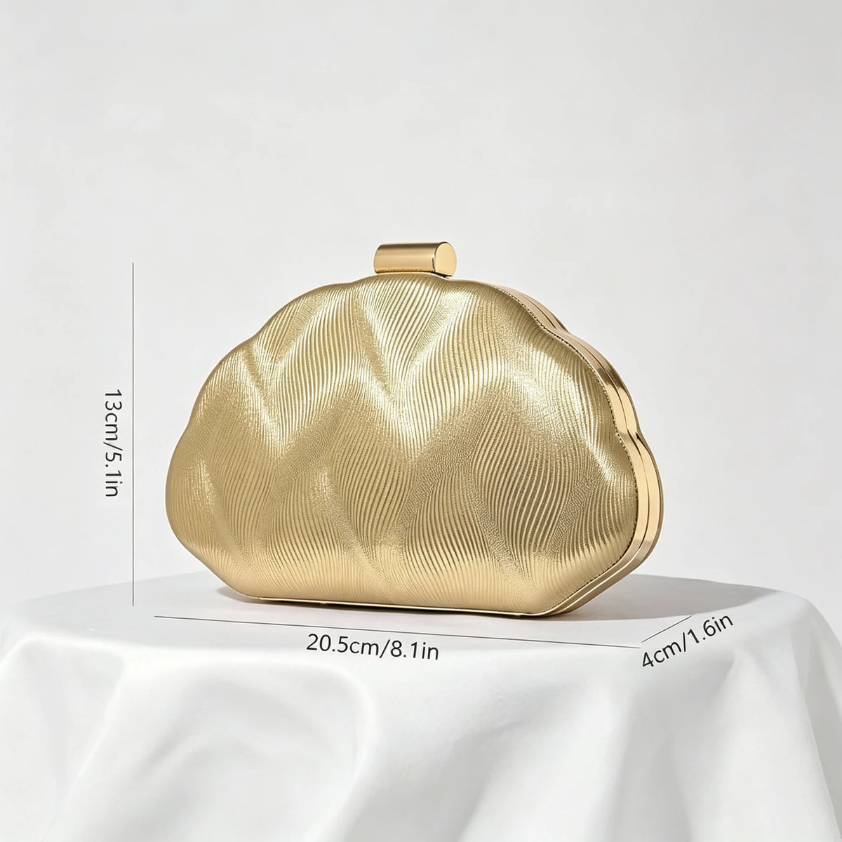 Women's Cloud Shape Gold Evening Clutch Bag
