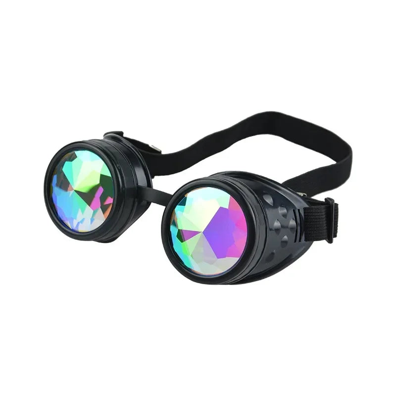 Retro Steampunk Kaleidoscope Goggles - Vintage Cyberpunk Party Glasses