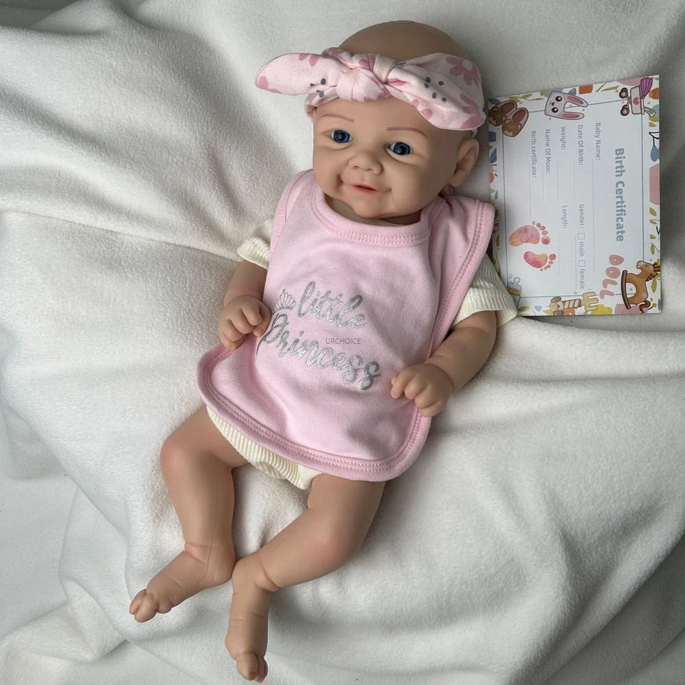 Handmade Painted 17" Silicone Reborn Baby Doll