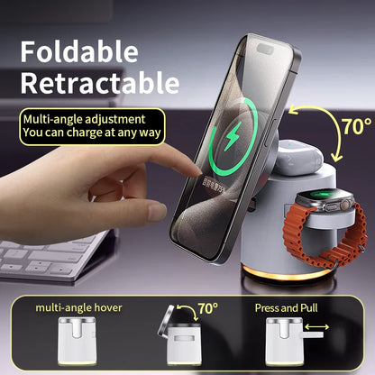 Qi2 Wireless 3-in-1 Fast Charging Station Stand