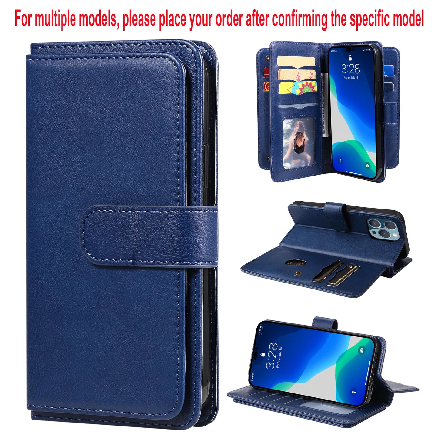Samsung Leather Storage Compartment Flip Card Slot Wallet Case