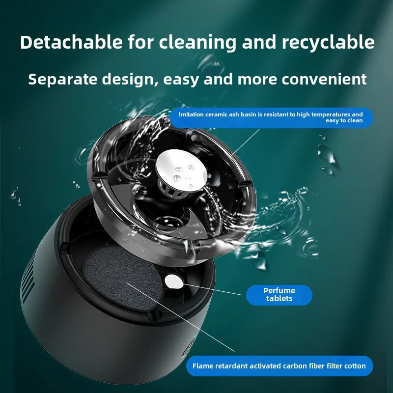 Rechargeable Ashtray With Air Purifier Function