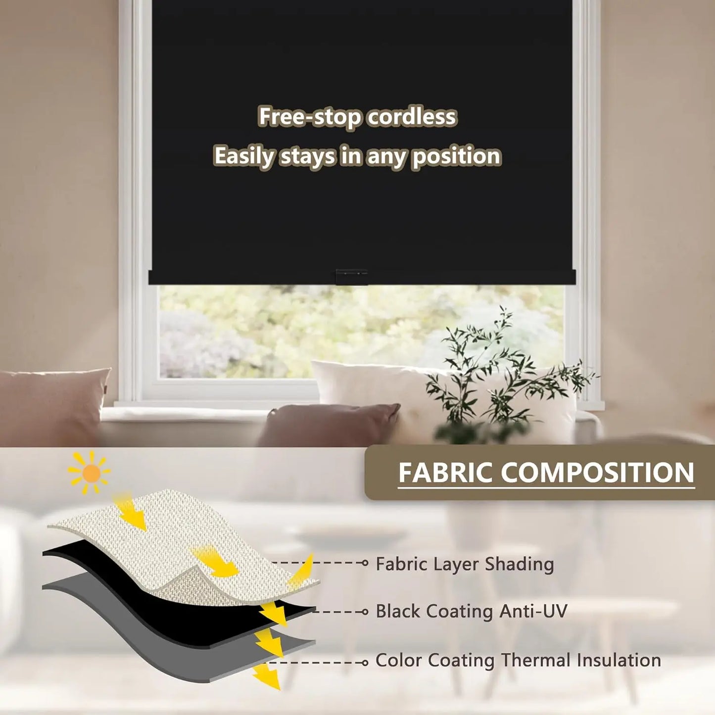 Fireproof and Thermal Insulation Easily Pull Down Roller Blinds