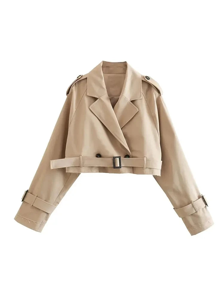 Women's Double-Breasted Sashed Jacket